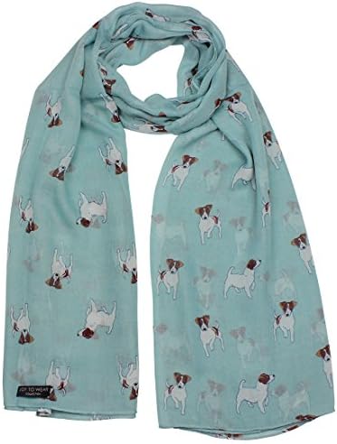 Jack Russell Terrier Dog Print Ladies Fashion Scarf (Blue)