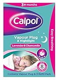 Calpol Vapour Plug  & Nightlight, Releasing Lavender & Chamomile Vapours, with 3 Refills