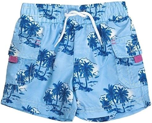 QBE Minoti Baby Boys Todlers Printed Swimming Shorts Blue Palm (Light Blue, 2-3 Years)