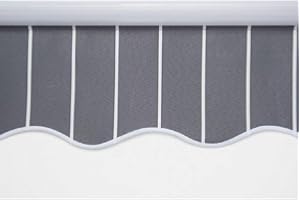 Greenhurst Patio Awning: 3 Metre Wide: Fully Adjustable: Easy To Instal: Grey Stripe