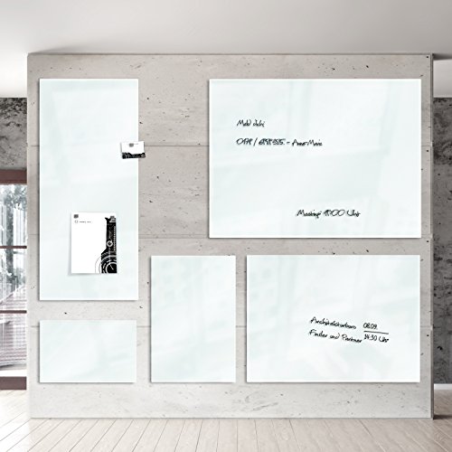 casa pura® Glasmagnettafel im modernen Design | beschriftbar & magnethaftend | weiß | in 5 Größen | 60x80cm - 3