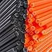 Produktbild x100 114mm x 4mm Halloween Schwarz & Orange Farbiger Kunststoff Lollies Lutscher Kuchen Stiele by Loypack