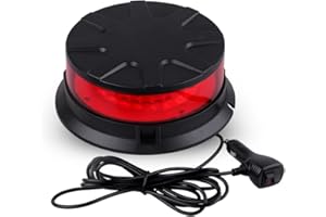 ADAURIS Flashing Beacon for Vehicles Recovery Lights Amber Beacon Lights Led Beacon led flashing beacon 12V for Car Truck with Magnetic-Red