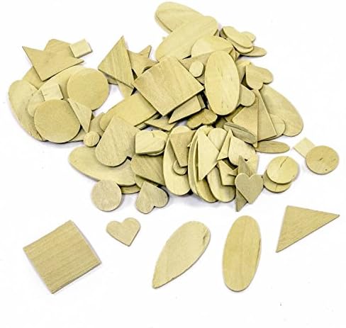 Wooden Craft Shapes (Assorted) - X90 , Children's Arts &amp; Crafts, Pre-School, Nursery