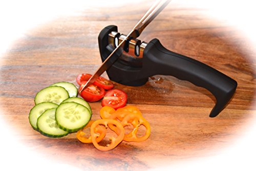 MYHOMESTARS Premium Messerschärfer , Messerschleifer für Keramik – und glatte Edelstahlmesser. Nie mehr stumpfe Messerklingen für das absolute Kochvergnügen ! - 4