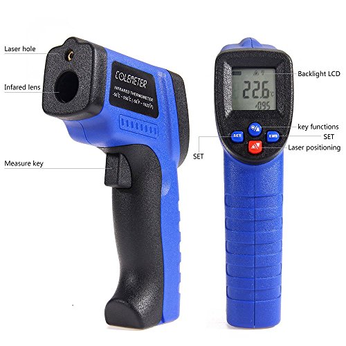 COLEMETER Infrarot Thermometer Laser Pyrometer – 50 bis + 550 °C Infrarot Temperaturmessgerät digital Thermometer Temperaturmesser Laserpointer - 4