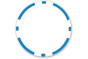 DA VINCI 100 11.5 Gram Blank 8 Stripe Poker Chips for Use with Custom Labels, Make Your Own Personalized Poker Set (Light Blue)