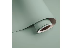 VaryPaper Papier Peint Vert Clair 40cmx200cm Papier Adhesif pour Meuble Papier Adhésif Décoratif Papier Peint Autocollant Mural Salon Chambre Revetement Plan de Travail Cuisine Armoire Meuble Vinyle