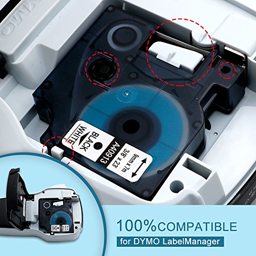 5x Cartucho para Impresi  n de Etiquetas Compatible con Dymo D1 40913 en Negro sobre Blanco 9mm x 7m para La Label Manager 160  210D  260P  280  Label Manager 360D  420P  Rhino 4200  5200  Label Manager 500TS  450D  LabelManager PC  Rhino 6000 