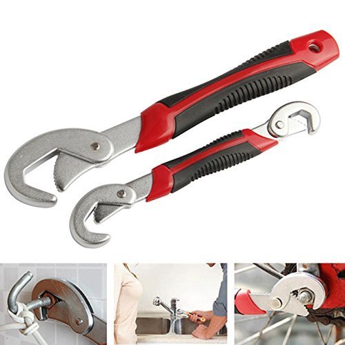 OriGlam 2Pcs Universal Multi-function Wrench Spanner, Quick Snap N Grip Adjustable Wrench Spanner Tool Set