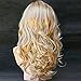 Kalyss Women's Long Curly Wavy High Quality Heat Resistant Golden Blonde Synthetic As Real Human Hair Wigs