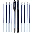 uni-ball Jetstream 0.7mm SX-101 & SXR-72 Roller Ball Pen - Refill Combo | Blue Ink, 2 Pcs Pens with 12 Pcs Refills