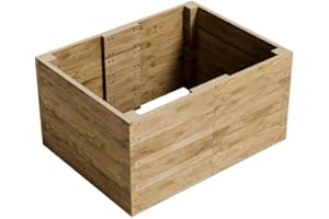 GRO GARDEN PRODUCTS Conka Garden - Wooden Raised Bed Kit - Large Garden Planters for Vegetables, Herbs, Flowers – Start Growing Plants Earlier & Better - Durable & Resistant FSC Treated Timber 90cm L x 120cm W x 60cm H