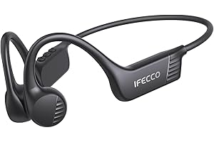 I LOVE E IFECCO IFECCO Cuffie Conduzione Ossea Wireless 6.0 – IPX67 Impermeabili Auricolari a Conduzione Ossea con Microfono, Cuffie Sportive Senza Fili per Ciclismo, Corsa e Allenamento