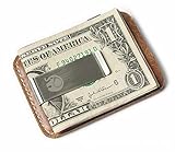  Genuine Cowhide Leather Money Clip Wallet Men Slip Metal Short Wallets Men Slim Clutch Men mini Convenient Wallet