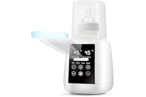 DOEDOEFONG Scaldabagno con Luci, Sterilizzatore Biberon Riscaldatore Scaldabiberon Portatile con Funzione Luce Notturna, 6 in 1 Riscaldamento di Alimenti Liquidi e Solidi, Scongelamento Protezione Contro il