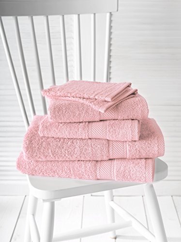 De Witte Lietaer 201390 Badezimmerset: 2 Waschlappen + 2 Handtücher 50 x 100 cm + 2 Duschtücher 70 x 140 cm, Baumwolle, Rosa - 2