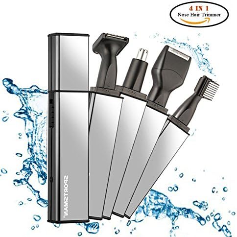 Nose Hair Trimmer, 4 in 1 USB Rechargeable Nose Trimmer Waterproof Stainless Steel Facial Ear Hair Sideburn Eyebrow Beard Trimmer for Men and Women