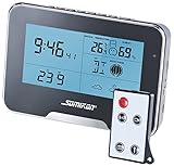 Aufnahme-Automatik dank Bewegungserkennung • Integriertes Mikrofon für Tonaufnahmen • Zeitanzeige im 12- oder 24-Stunden-Modus (umschaltbar), Temperaturanzeige in °C oder °F, relative Luftfeuchte in % • Zum Aufstellen oder Aufhängen