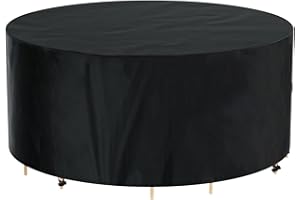 Awnic Pokrowiec na meble ogrodowe Ø 190 x 71 cm, tkanina Oxford, wodoszczelny, odporny na rozerwanie, okrągły pokrowiec ochronny