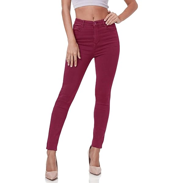 Nina Carter A006 dames jeggings met hoge taille, stretchbroek met rits – skinny fit broek met zakken, lichaamsbetrekkend, elastisch, S