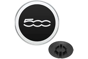 HAMKU 1 Pièces Enjoliveur pour FI-at 500, Accessoire pour Garniture De Capuchon De Roue 500, Accessoires De Mise À Niveau De Capuchon De Roue Central Extérieur Remplacement pour 500(Noir Argent)