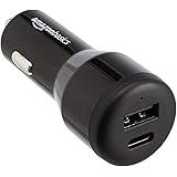 Amazon Basics - Caricabatterie USB-C (18W) con Power Delivery e USB-A (12 W), Nero