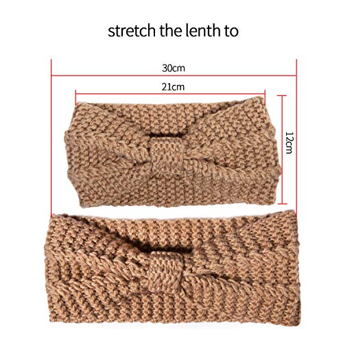 HBF 6 stk Kopfband aus Stirck Haarband Häkelarbeit Schleifeformig Stirnband Winter und Frühling