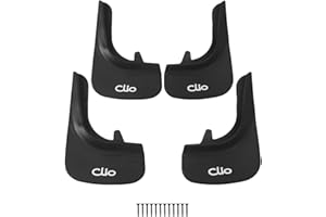 Apline Compatible avec Renault Clio 1998-2025 Jeu de Bavettes Garde-boue Avant et Arrière de Voiture 4 Pcs Noir
