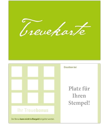 250 Bonuskarten Mit 10 Stempelfeldern - Premium Treuekarten Für Geschäfte