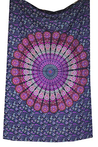 Raajsee Indian Cotton Purple Tapestry Mandala Wall Hangings, Hippie ,Boho Throw Bohemian, Beach Blan