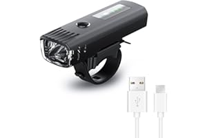 NRAMWELL 250 Lumen Bike Lights, Front Bike Light 1500mAh USB Rechargeable, Smart Cycling Front Lights, 4 Adjustable Lightness, with IPX5 Waterproof & 3 Hours Running Time, Fits All Bicycles, Mountain,Road