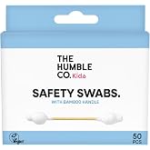 The Humble Co. Cotton Swabs Kids Safety Swabs 50 Pcs &Ccedil;ocuklar i&ccedil;in Emniyetli Kulak &Ccedil;ubuğu Beyaz, &Ccedil;evre dostu pamuklu kulak &ccedil;u