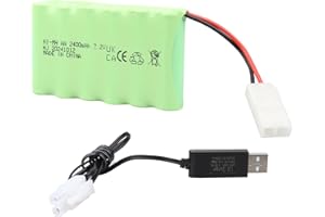 MXJFYY 7.2V 2400mAh NI-MH Rechargeable Battery with KET Plug, AA RC Battery for Remote Controlled Trucks, Construction truck, Dump Truck and Climbing Vehicle, Radio Controlled Car, Off-Road Vehicles