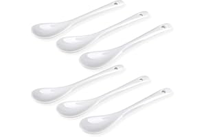Schramm® 6 sztuk porcelanowa łyżka do jajek białe jajka łyżka łyżeczka do serwowania łyżeczka do kawy łyżka deser łyżka moca łyżka dip łyżka