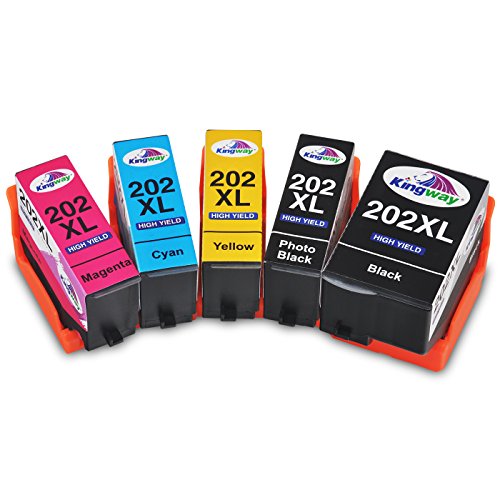 kingway Reemplazo para Epson 202  202  x l cartuchos de tinta compatibles con Epson Expression Premium xp-6000  xp-6005       negro foto negro cian magenta amarillo       Multicolor  Pack de 5 