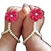 FEITONG Fashion Cute Pearl Chiffon Barefoot Toddler Foot Flower Beach Sandals
