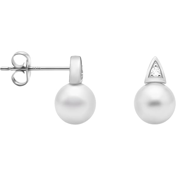 Schöner-SD Orecchini a cerchio con pietre nere o bianche in argento rodiato o placcato oro e Placcato oro, colore: Argento placcato oro – cristallo, cod. OCR-R40vg-w
