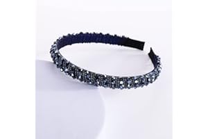 ZZHBOO Diademas Cristal Brillante Diademas de Diamante de Imitación Diadema para Mujer con Perlas de Cristal Azul Oscuro