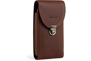HUAZHIMAO Echt Leder Handy Gürteltasche, Herren Handytasche Klein Tasche, Gürtel Telefon HolsterTasche, Güerteltasche Handy Tasche Gürtelclip für iPhone16 15 14, Samsung Galaxy A54,S23+,S23 (Braun)