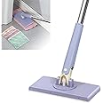DEV STORE Floor Squeegee for Concrete Floor Broom with Long Handle for Tile Floor, Heavy Duty Foam Floor Water Wiper for Garage, Shower, Kitchen, Windows, Glass, Carpet and Pet Hair