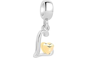 Symretie Pendentif Charm Lettre A-Z en Argent 925 pour Femme, Compatible avec les Bracelets et Colliers de Style Pandora et Européen. Convient aux Femmes et aux Filles.ZM237