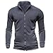 Produktbild Herren Mantel Btruely Herbst Winter Sport Strickjacke Sweatshirts Slim Männer Zipper Pullover Casual Warm Mode Outwear Jacket (M, Dunkelgrau)