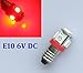 Produktbild 10 Stück Birne LED Rot Red 6V Volt DC Fahrrad LED 5 SMD Schraubsockel Lampe E10