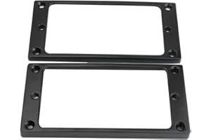 Guyker Flat Metal Humbucker Pickup Mounting Ring Set - Bridge Neck Pickups Cover Frame Replacement Part for Electric Guitar or Precision Bass(2PCS, Black)