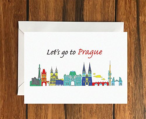 Let's go to Prague blank greeting card (A6) Holiday Gift Idea
