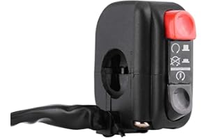 EVGATSAUTO Interruttore di controllo manubrio, 7/8inch Motociclo moto Montaggio su manubrio Interruttore di accensione/spegnimento con cavi di collegamento Indicatore di direzione Pulsante di