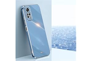 ATISIJIE Funda para Xiaomi Redmi Note 11 4G / Note 11s 4G Carcasa, Frontera de Oro Carcasa, Moda Galvanoplastia Ultra Fina TPU Suave Flexible Case Anti-Choques y Anti- Arañazos Case Azul