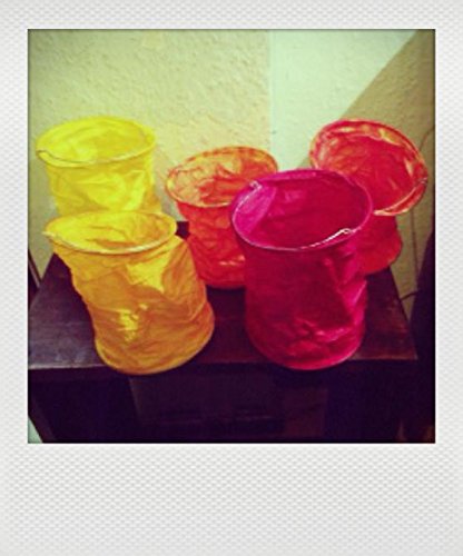 kadoh Papierlampions Set of 5 rot-orange (L) - 3