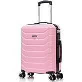 RAYKONG Cabin Suitcase 55 x 40 x 20 cm Polycarbonate (40 L) Semi-Rigid Trolley Small Hand Luggage 4 Wheels 360 Degree Rotatin